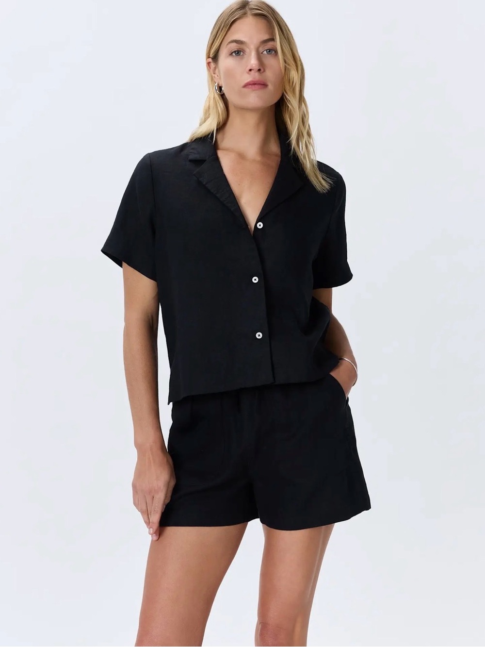 Quince 100% European Linen Short Sleeve Shirt Classic Timeless Summer - Picture 2 of 4